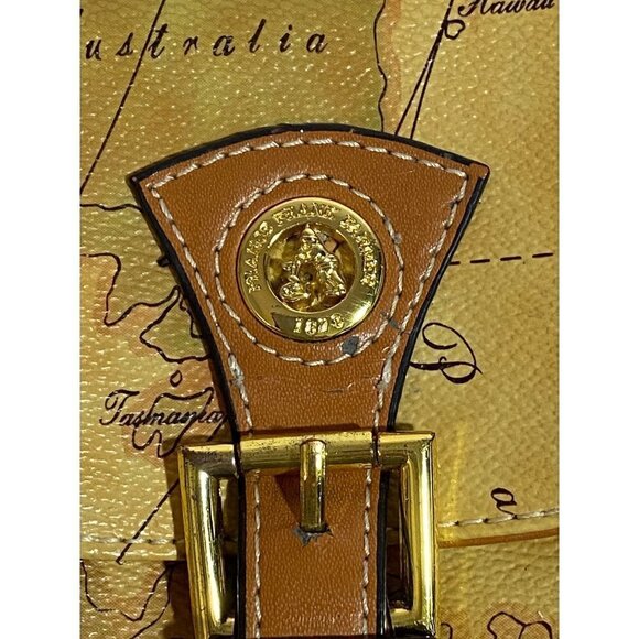 France Frank Farmer 1878 Tan Map Print Crossbody Purse with Adjustable Strap - Picture 4 of 11